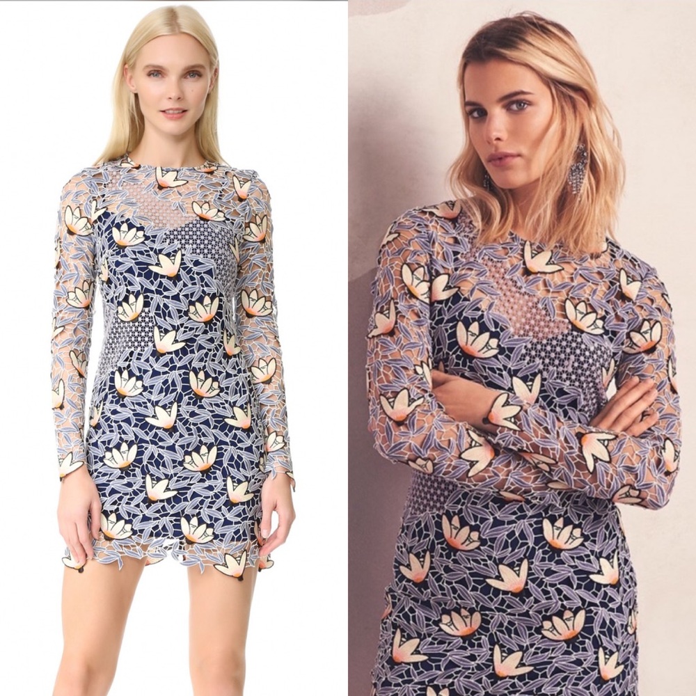 Self-Portrait Dove Grey Patchwork Mini Dress In U… - image 4